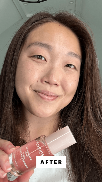 Lee after applying the Laneige Bouncy and Firm Serum